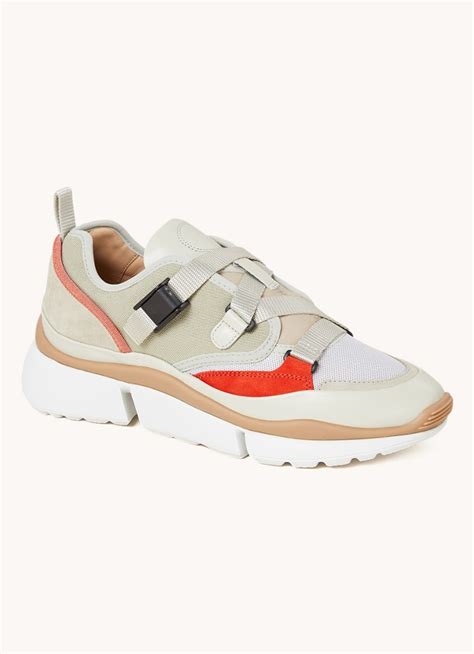 Chloé Sonnie Low Top sneaker van suède met mesh 